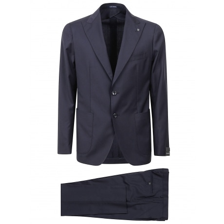 Tagliatore Abito monopetto uomo blu in tela di lana