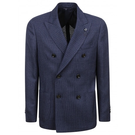 Lardini Giacca doppiopetto uomo blu in misto lana