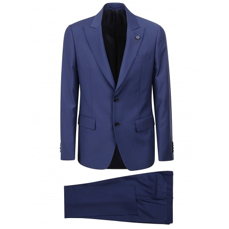 Lardini abito uomo bluette in tela di lana