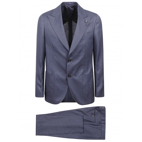Lardini Abito monopetto uomo blu in lino