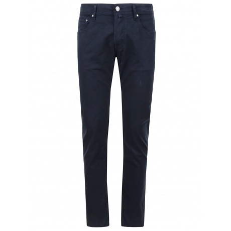 Jacob Cohen Jeans cinque tasche uomo blu in gabardina di cotone