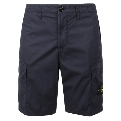 Stone Island Bermuda uomo blu in cotone stretch
