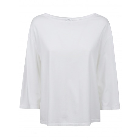 Aspesi Maglia a barchetta donna bianco in cotone