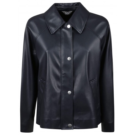Max Mara giubbotto donna in ecopelle nero