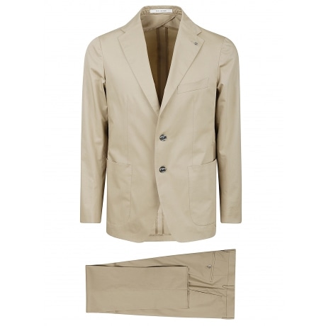 Tagliatore abito monopetto uomo beige in cotone