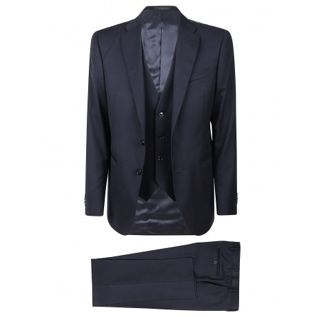 Corneliani Abito monopetto uomo blu in saglia di lana
