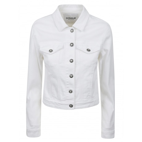 Dondup Giubbino donna in denim stretch bianco