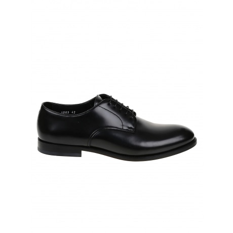 Doucal's Scarpa francesina uomo nero in vitello spazzolato