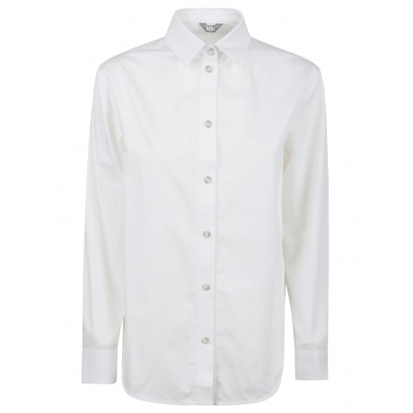 Max Mara Camicia donna in puro cotone bianco