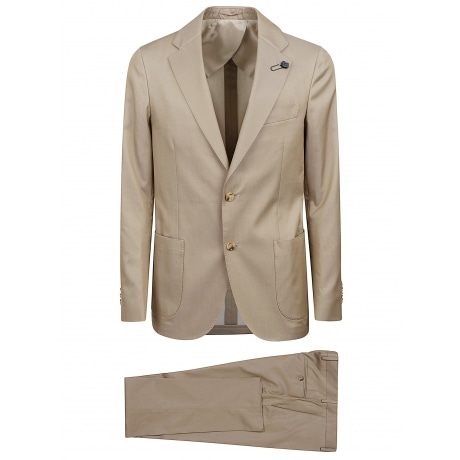 Lardini Abito monopetto uomo beige in cotone solaro
