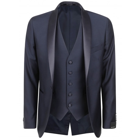 Tagliatore Abito smoking con gilet uomo nero con rever a scialle