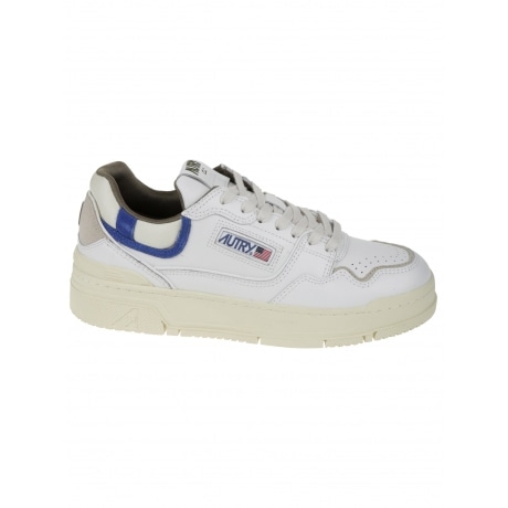 Autry Scarpe bianco e royal uomo in pelle suede e microrete con lacci