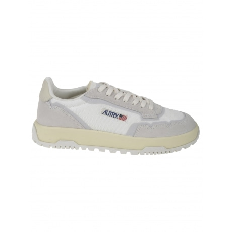 Autry Scarpe bianco e ghiaccio uomo in mesh e suede con lacci