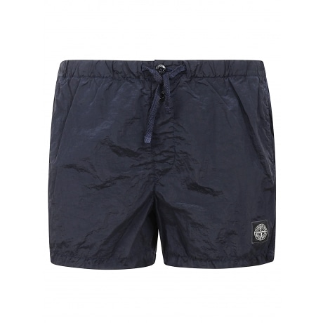 Stone Island Costume da bagno lungo blu uomo in nylon metal