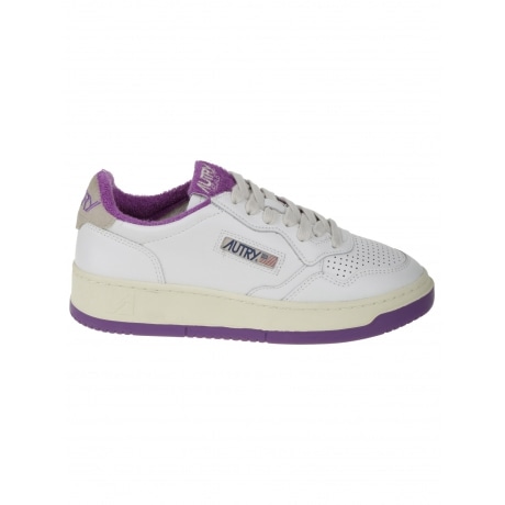 Autry Scarpe uomo medalist  perfilo in spugna in pelle bianco  e viola