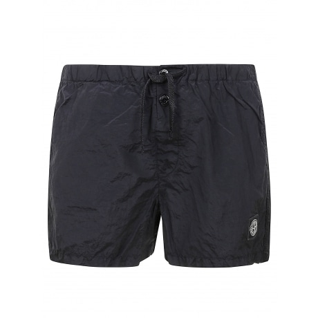Stone Island Costume da bagno lungo nero uomo in nylon metal