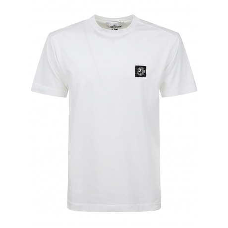Stone Island T-shirt bianco uomo in cotone