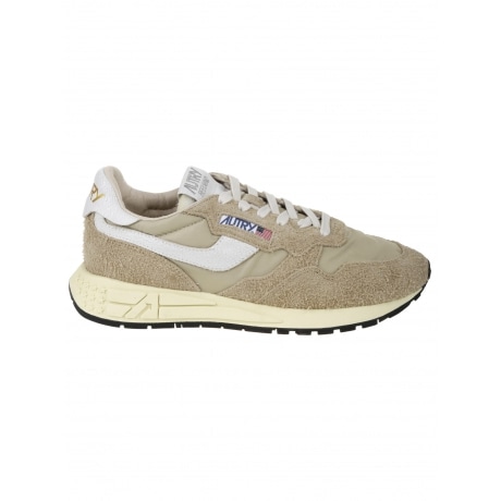 Autry Scarpe beige uomo in pelle suede e nylon con lacci