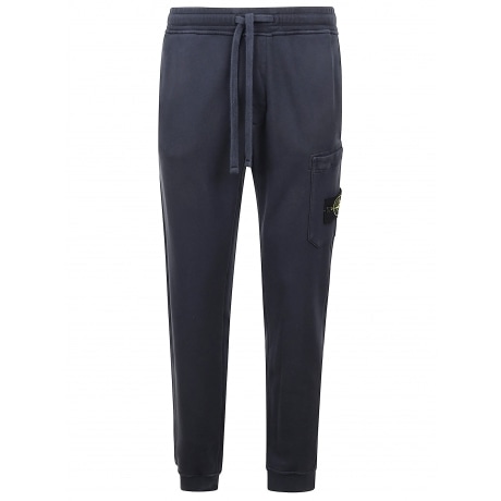 Stone Island Pantaloni di tuta uomo blu in cotone