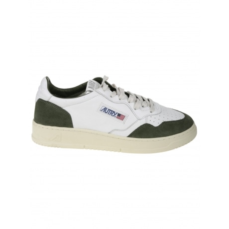 Autry Scarpe verde uomo in pelle e suede con lacci