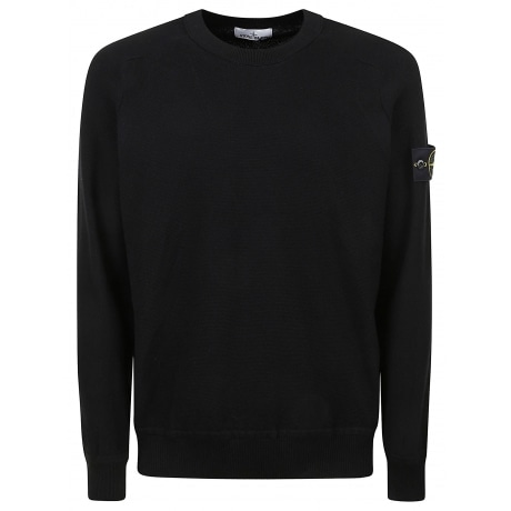 Stone Island Maglia blu uomo girocollo in cotone chicco di riso