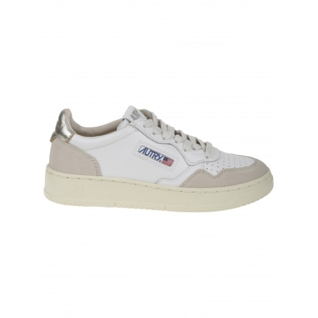 Autry Scarpe oro donna in pelle e camoscio