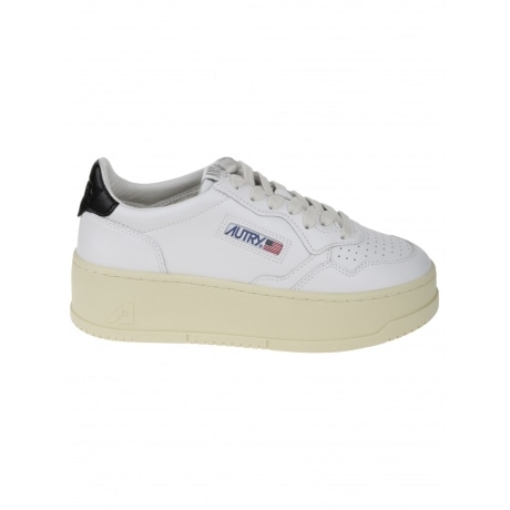 Autry Scarpe nero donna in pelle con plateau e lacci