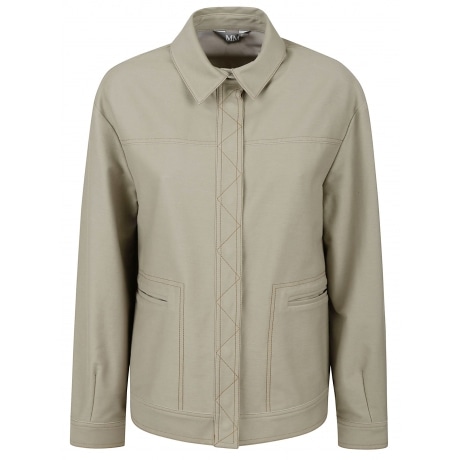 Max Mara Giacca donna in jersey di cotone effetto denim sabbia