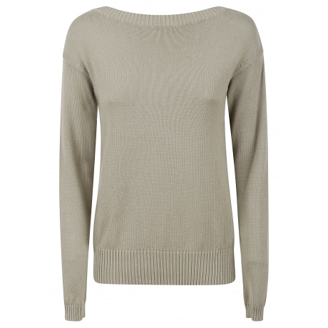 Max Mara Maglia donna maniche lunghe in cotone sabbia