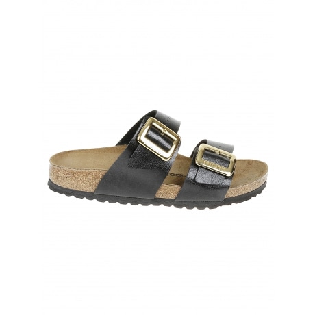 Birkenstock Sandali sydney nero donna doppia fascia vernice