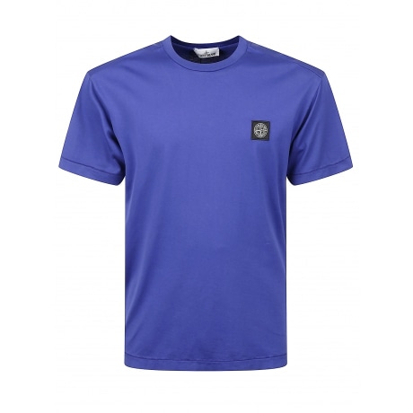 Stone Island T-shirt bluette uomo in cotone