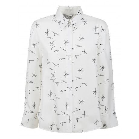 Max Mara Camicia donna in twill in pura seta stampata fantasia