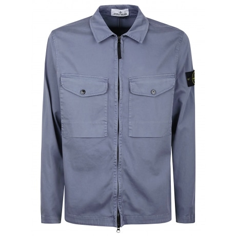 Stone Island Overshirt uomo biscotto in raso di cotone