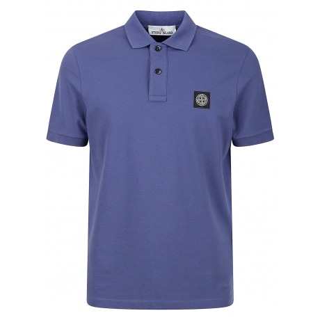 Stone Island Polo uomo blu marino in cotone piquè