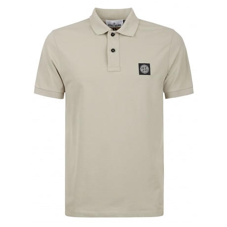 Stone Island Polo uomo biscotto in cotone piquè