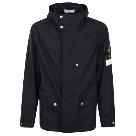 Stone Island giubbotto parka uomo nero in micro twill
