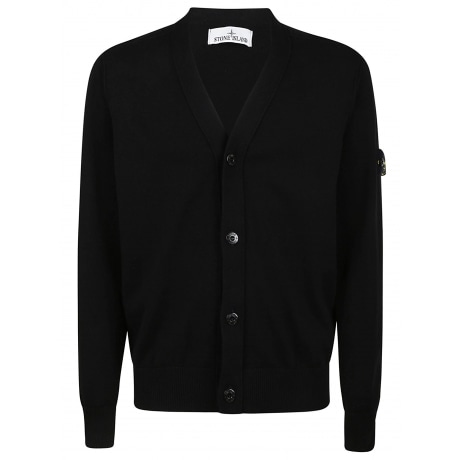 Stone Island cardigan nero uomo in cotone