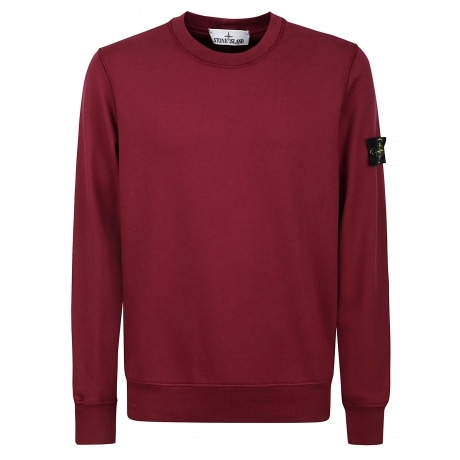 Stone Island Felpa ciliegia uomo girocollo in cotone