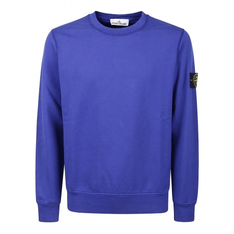 Stone Island Felpa bluette uomo girocollo in cotone
