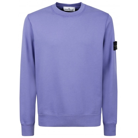 Stone Island Felpa lavanda uomo girocollo in cotone