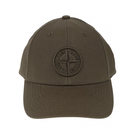 Stone Island Cappello con visiera uomo verde militare in cotone