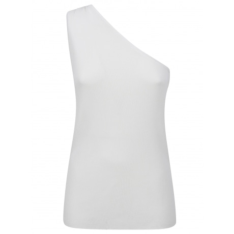 Max Mara Top donna monospalla in viscosa bianco