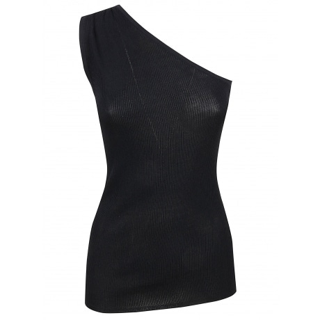 Max Mara Top donna monospalla in viscosa nero