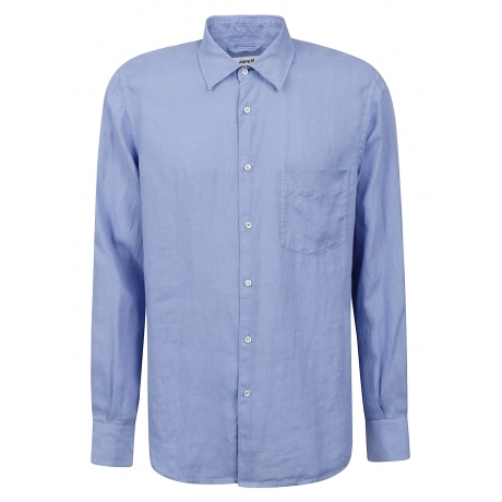 Aspesi camicia uomo azzurro in lino