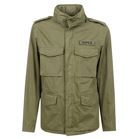 Aspesi Field jacket uomo verde militare in cotone