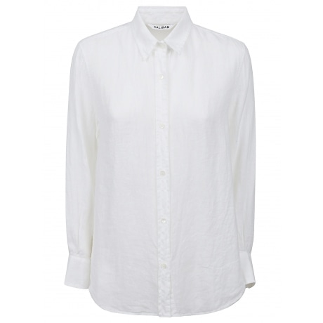 Caliban Camicia donna in lino bianco