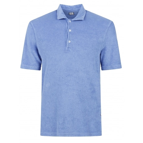Fedeli polo manica corta uomo blu chiaro in spugna