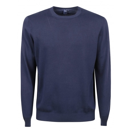 Fedeli maglia girocollo uomo blu in cotone