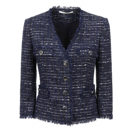 Tagliatore giacca chanel dharma donna blu con scollo v