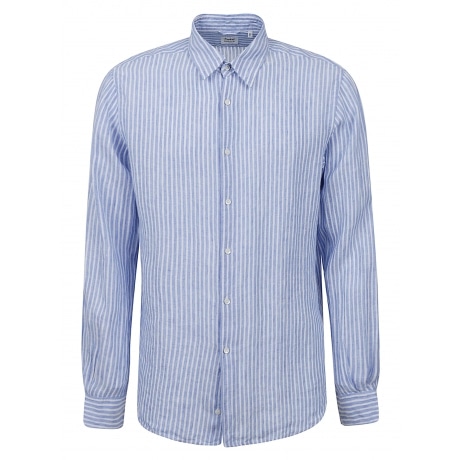 Aspesi camicia a righe uomo azzurro in lino